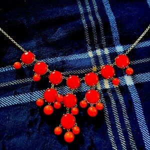 VINTAGE JCrew bright orange statement Necklace
